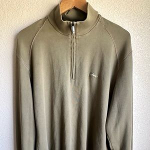 Tommy Bahama Mens Large Pima Cotton 1/4 Zip Mock Neck Sweatshirt L Shirt